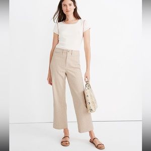 Madewell Slim Emmett Wide-Leg Pants in Gingham Check
